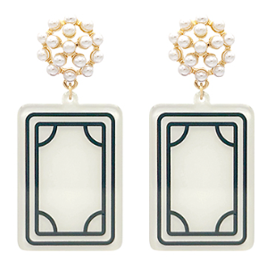 Black Card Acrylic Earring