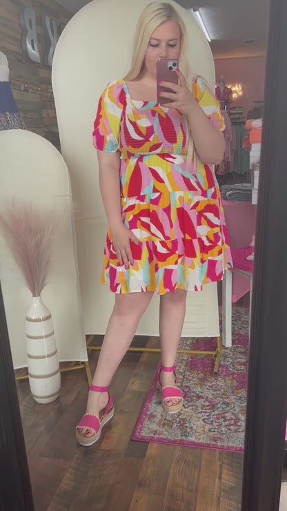 Let’s Roll Smocked Dress