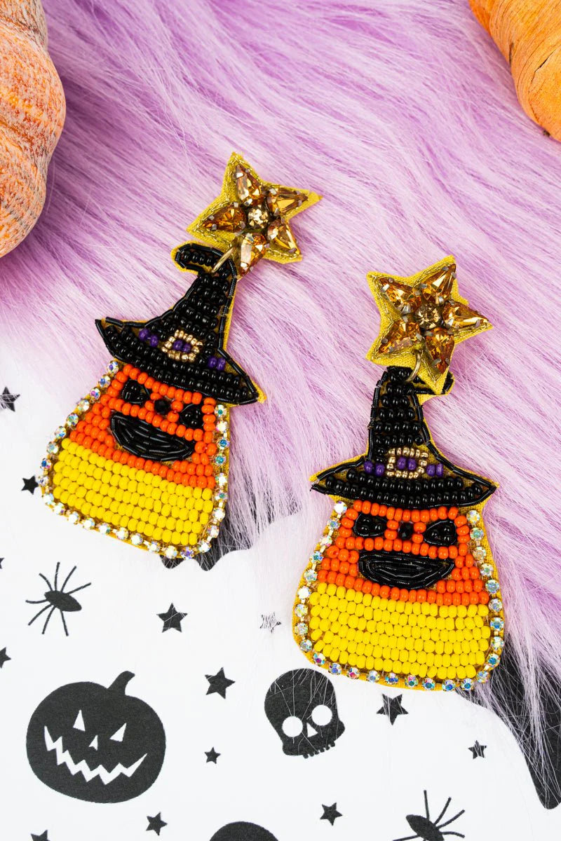 Candy Corn Beaded Earrings